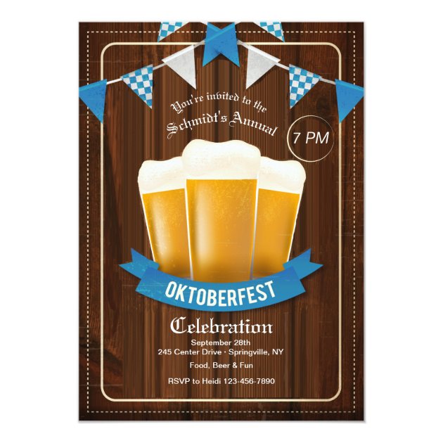 Three Oktoberfest Beers Invitation