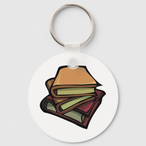 Three Old Books Stacked Together Keychain