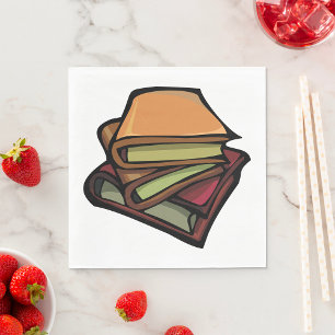 Three Old Books Stacked Together Napkins