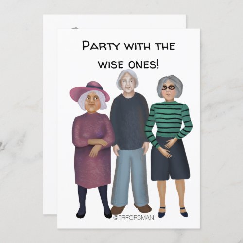 Three older women painted by ️TRFORSMAN party Invitation
