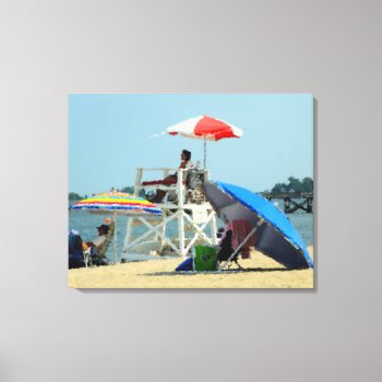 Three On The Beach Wrapped Canvas Print by artinphotography at Zazzle