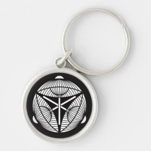 Three open Japanese umbrellas Keychain
