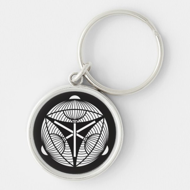 Three open Japanese umbrellas Keychain (Front)