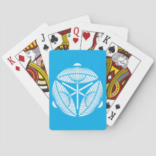 Three open Japanese umbrellas Poker Cards