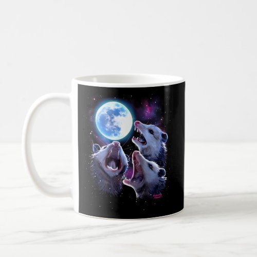Three Opossums Howling At The Moon Pet Possum Coffee Mug