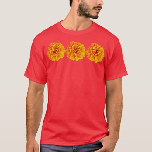 Three Orange Marigolds Floral Photo T_Shirt