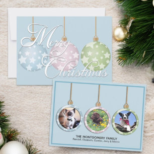 Three Ornament Pet Photo Christmas Holiday