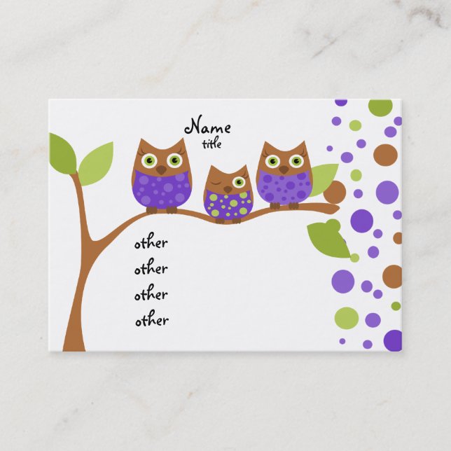 Three Owls Business Card (Front)