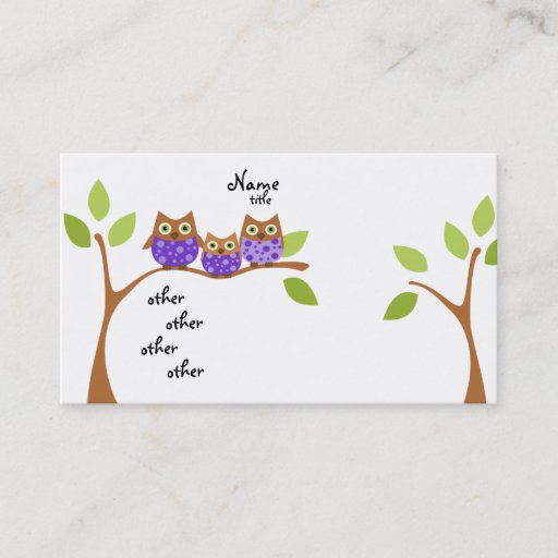 Customizable Three Owls Business Card Template