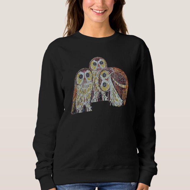 Three Owls Detailed Vector In Nouveau Style 1 Sweatshirt (Front)