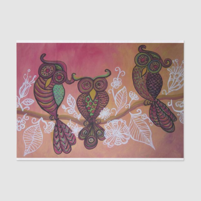 three owls tissue paper (Front)