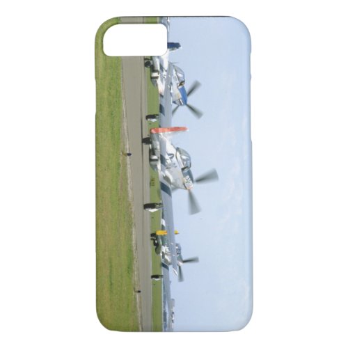 Three P51 Mustangs Taking Off_WWII Planes iPhone 87 Case