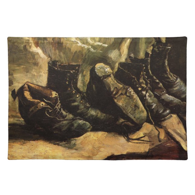 Three Pairs of Shoes by Vincent van Gogh Cloth Placemat (Front)