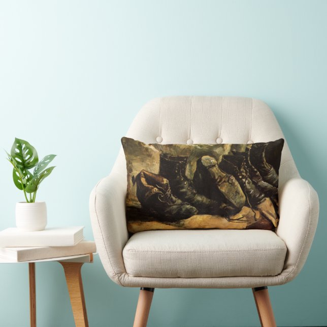 Three Pairs of Shoes by Vincent van Gogh Lumbar Pillow (Chair)