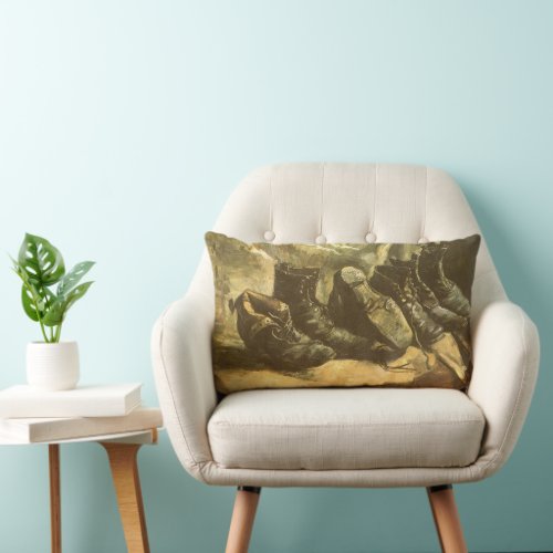 Three Pairs of Shoes by Vincent van Gogh Lumbar Pillow