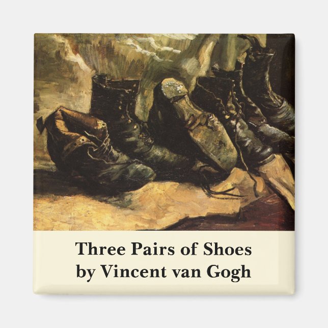 Three Pairs of Shoes by Vincent van Gogh Magnet (Front)