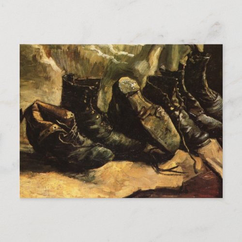 Three Pairs of Shoes by Vincent van Gogh Postcard