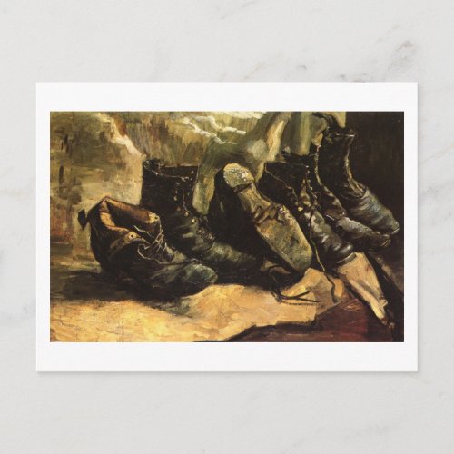 Three Pairs of Shoes F332 Van Gogh Fine Art Postcard