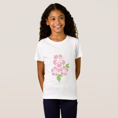 Three Pale Pink Hibiscus Tropical Flowers T_Shirt