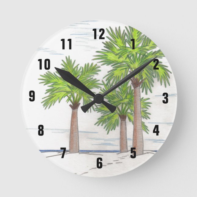 THREE PALMS clock (Front)