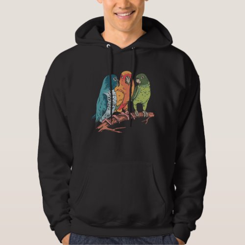 Three parrots illustration design hoodie