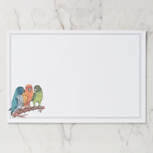 Three parrots illustration design paper pad