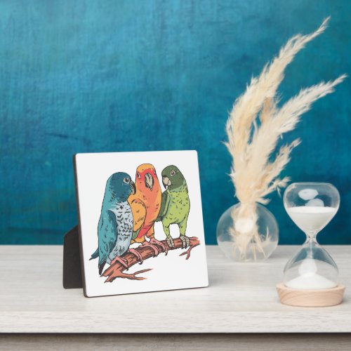 Three parrots illustration design plaque