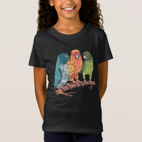Three parrots illustration design T_Shirt