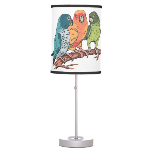 Three parrots illustration design table lamp