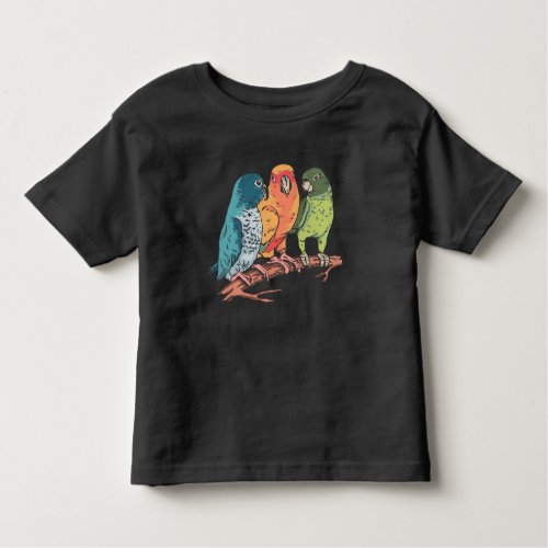 Three parrots illustration design toddler t_shirt