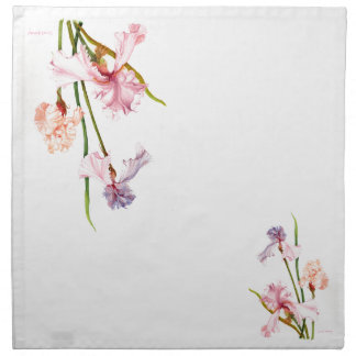 Three Pastel Irises Dinner Napkins