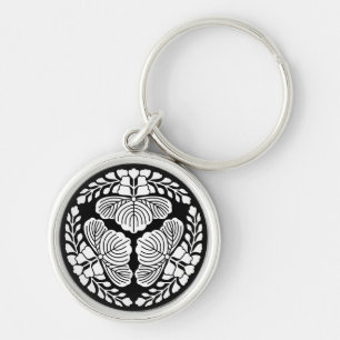 Three paulownia blooms, heads facing outward keychain