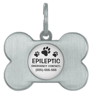 Three Paw Prints Epilepsy Medical Alert Pet ID Tag