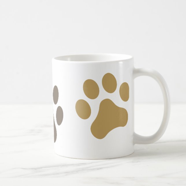 Three Paws Brown Pawprint Mug (Right)
