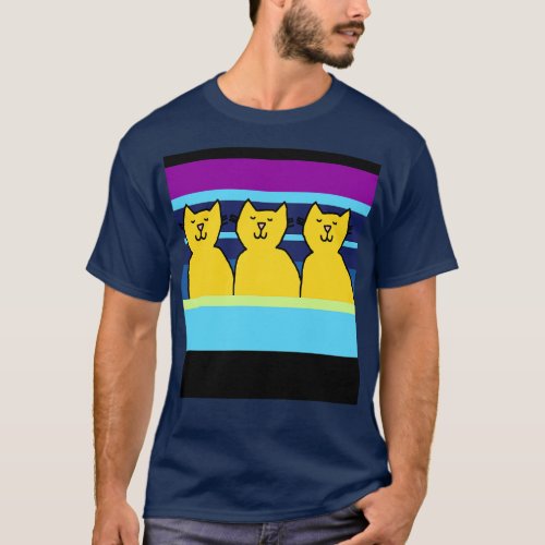 Three Peaceful Cats T_Shirt