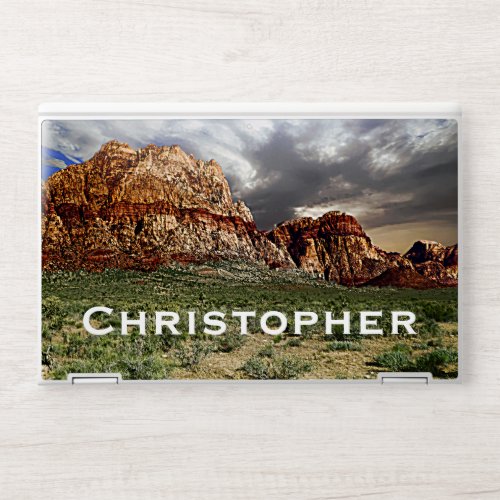 Three Peaks in Red Rock Canyon with Name HP Laptop Skin