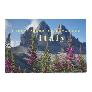 Three Peaks of Lavaredo Wildflowers Italy Placemat