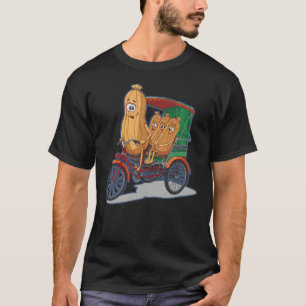 Three Peanuts and A Rickshaw Graphic T-Shirt