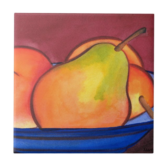 Three Pears Ceramic Tile (Front)