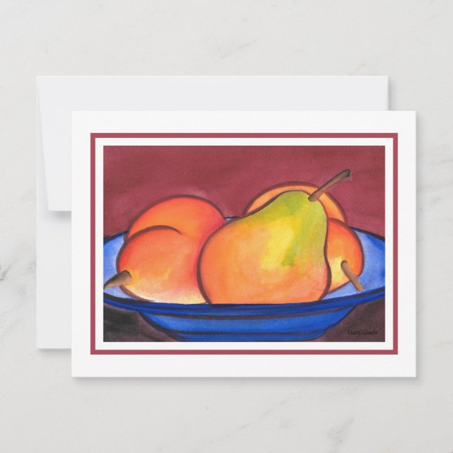Three Pears  Note Card (Front)