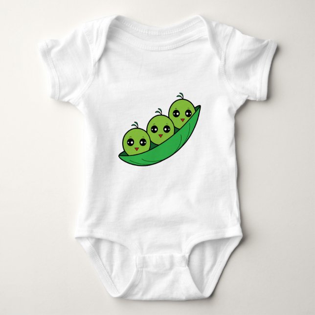 Three Peas in a Pod Baby Bodysuit (Front)