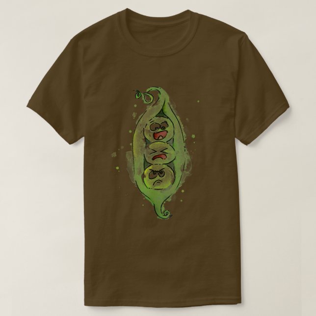 Three Peas in a Pod Funny  T-Shirt (Design Front)