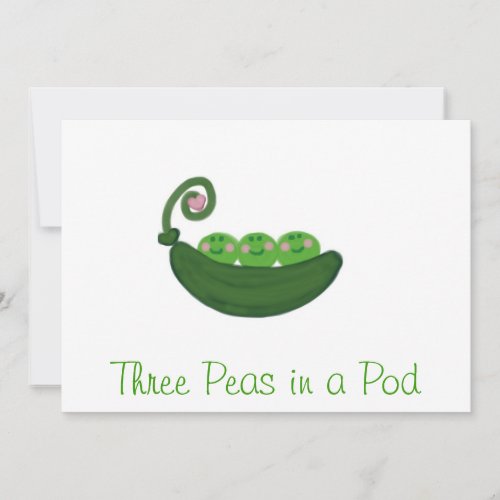 Three Peas In a Pod Personalized Invitation