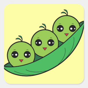 Three Peas in a Pod Square Sticker