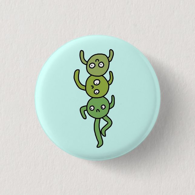Three Peas In a Pot Pinback Button (Front)