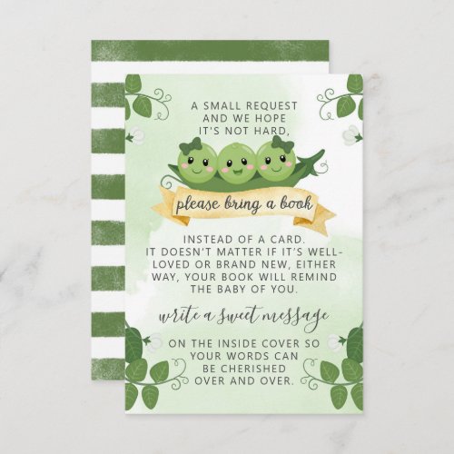 Three Peas Pod Books For Baby Request Card Insert