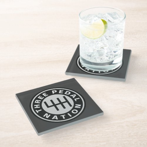 THREE PEDAL NATION GLASS COASTER