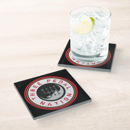 THREE PEDAL NATION GLASS COASTER