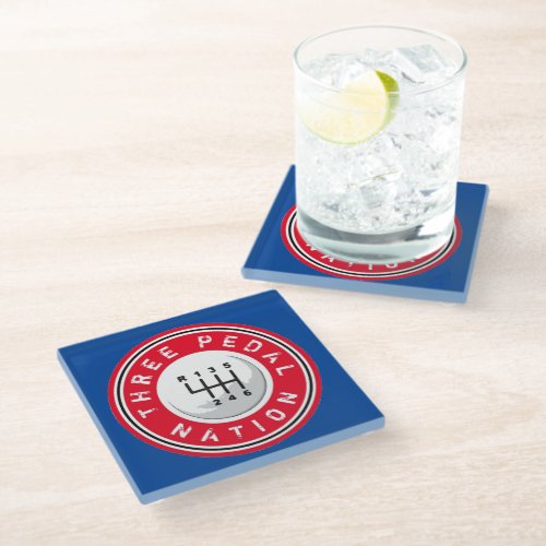 THREE PEDAL NATION GLASS COASTER