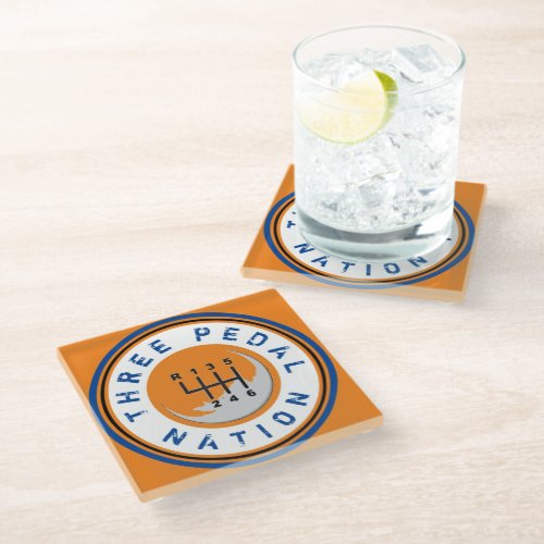 THREE PEDAL NATION GLASS COASTER